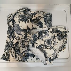 Be Creative Halter Dragon Tattoo Print Tankini